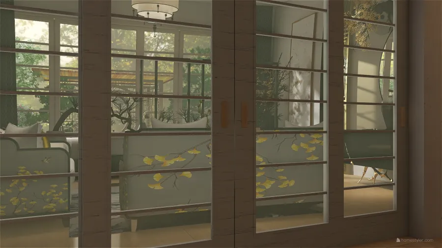 Asian ColdTones Grey Hallway 3d design renderings