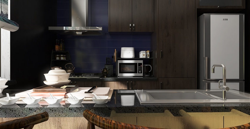 StyleOther Asian Kitchen 3d design renderings