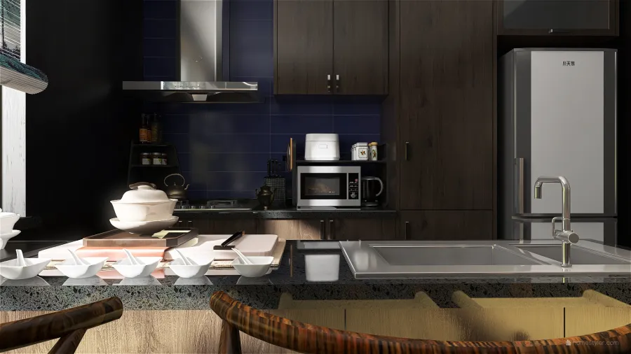 StyleOther Asian Kitchen 3d design renderings