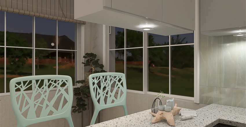 Asian ColdTones Grey Kitchen 3d design renderings