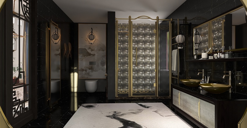 StyleOther Asian Master Bathroom 3d design renderings