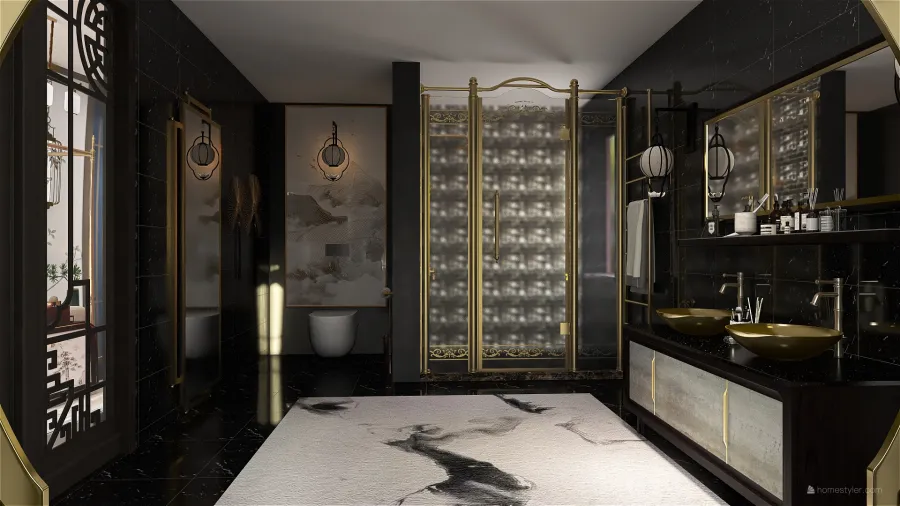 StyleOther Asian Master Bathroom 3d design renderings