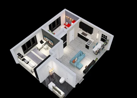 2 bedrooms appartement Design Rendering