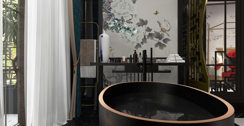 StyleOther Asian Master Bathroom 3d design renderings