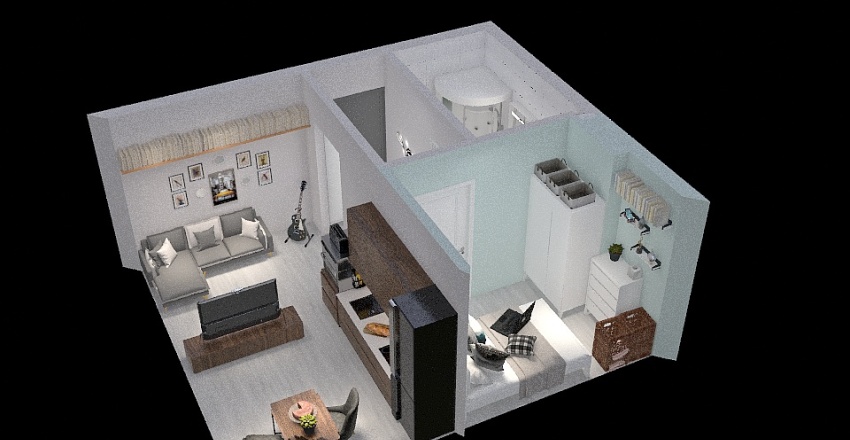 Tychy mieszkanko 31m2 3d design renderings