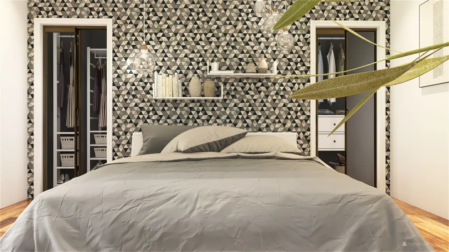 Scandinavian StyleOther Beige White Master Bedroom 3d design renderings