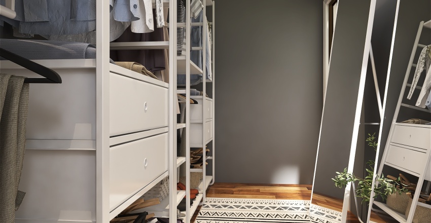 Scandinavian StyleOther Beige White Master BedroomCloset 3d design renderings