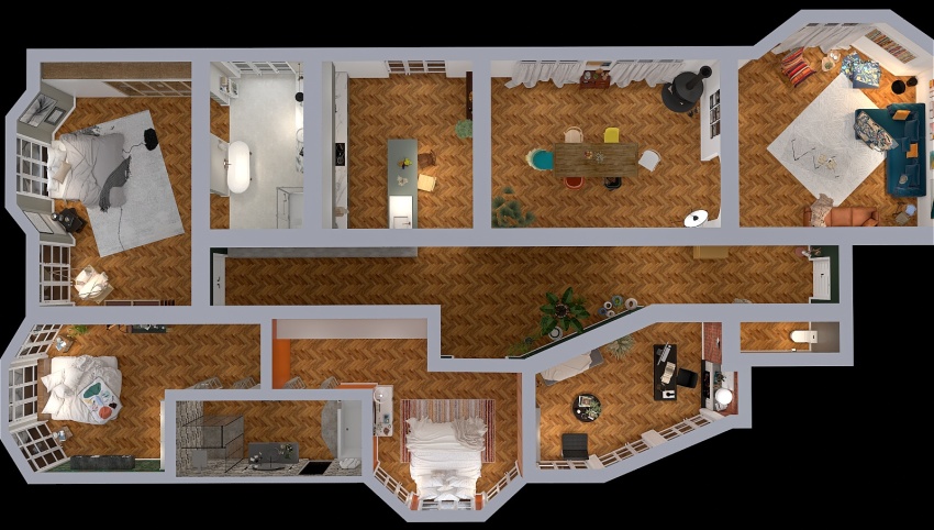 Appartement Haussmannien 3d design picture 299.51