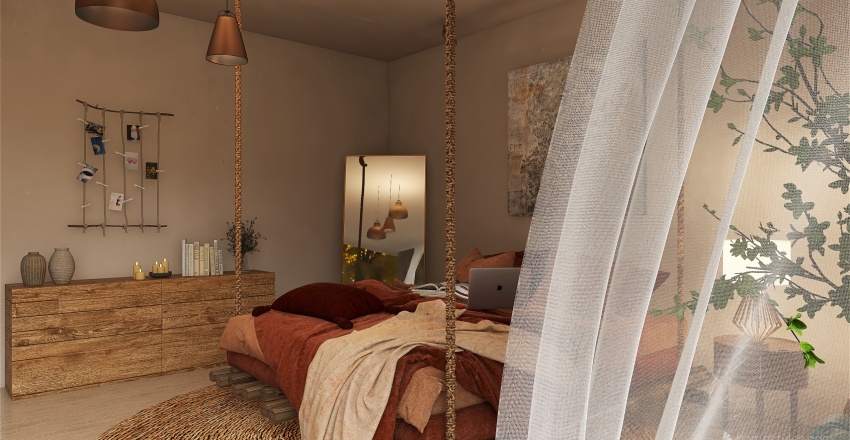 Room / boho 3d design renderings