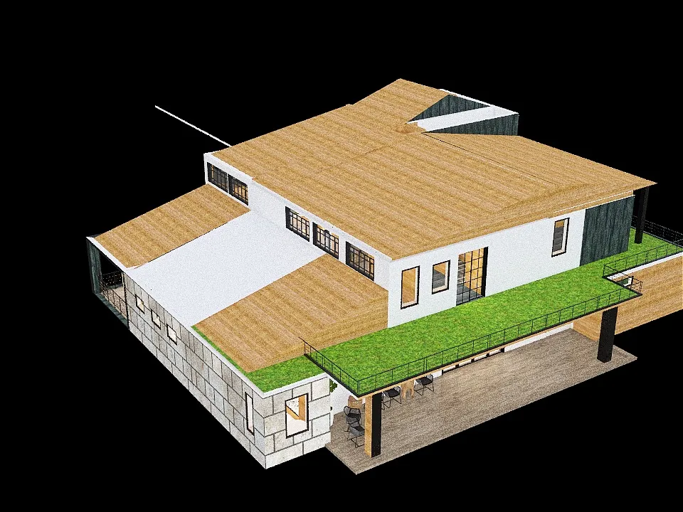 Cabin (Double Porch) 3d design renderings