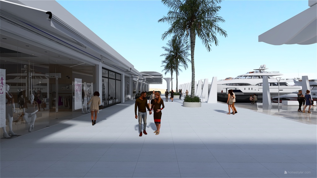 Contemporary Puerto Deportivo Beige ColorScemeOther 3d design renderings