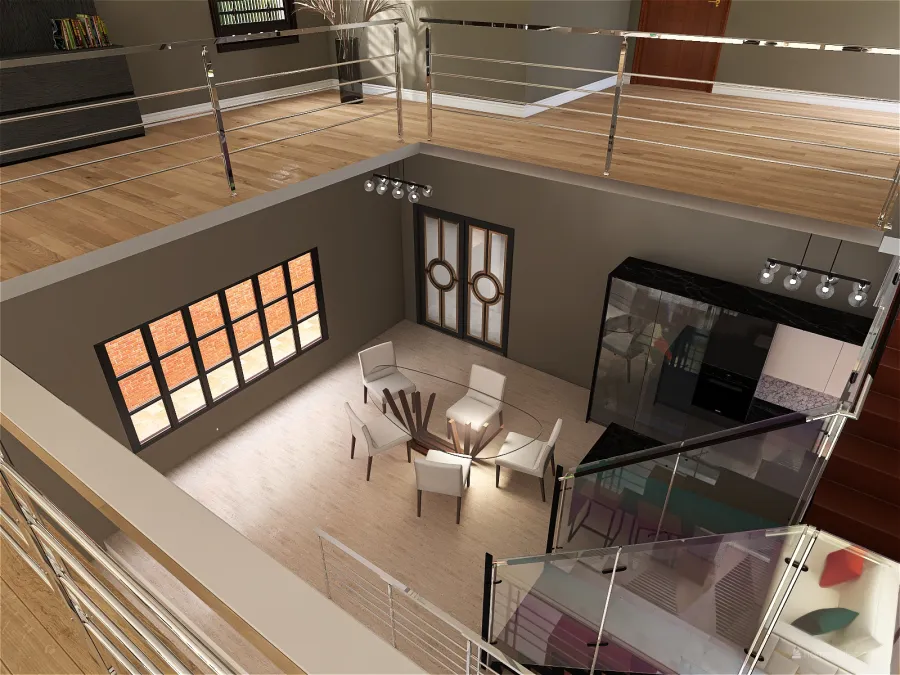 High Ceilings two story-house 3d design renderings