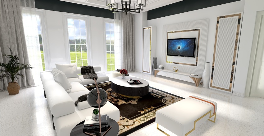 Classic Black and White House 3d design renderings