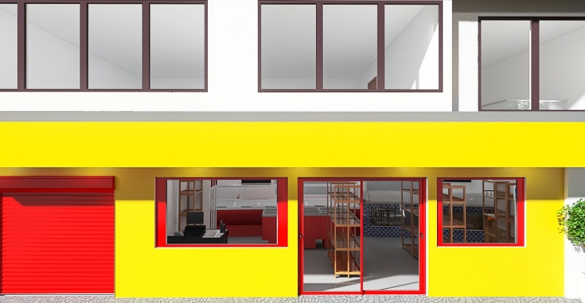 Predio duplex - mercado e office 3d design renderings