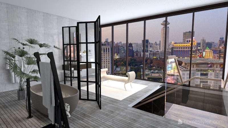 open space apartment 3d design renderings