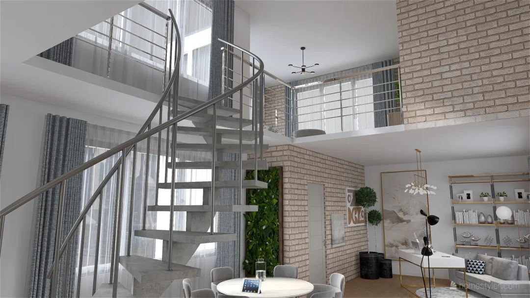 Influencer's attic in NY 3d design renderings