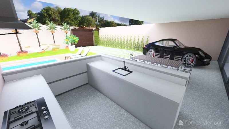 Garagem / Varanda Gourmet 3d design renderings
