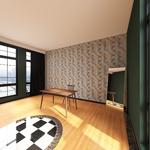 Room 2- Bold Colors and Geometry Design Rendering