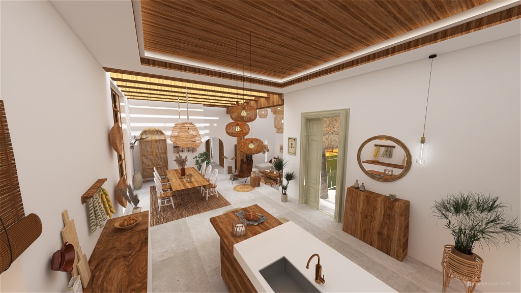 Rustic CAMPESTRE Beige WoodTones 3d design renderings