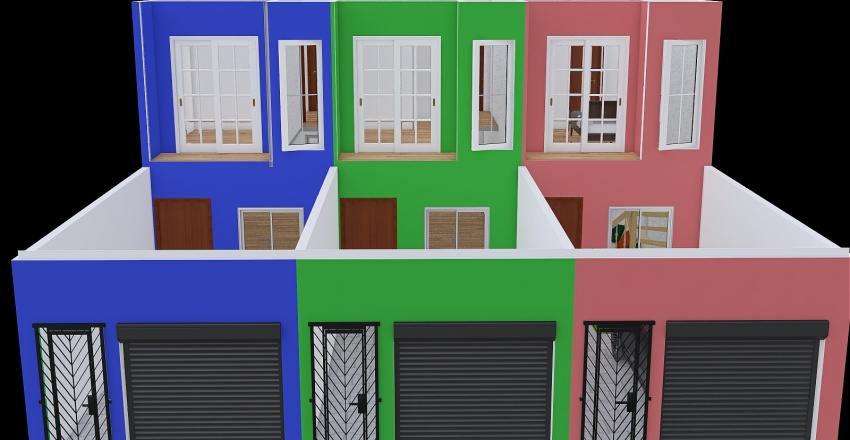 Casas geminadas 3d design renderings