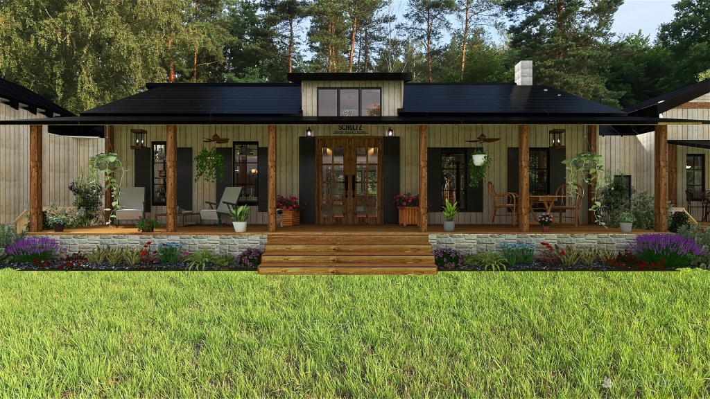 Farmhouse w/separate shop 3d design renderings