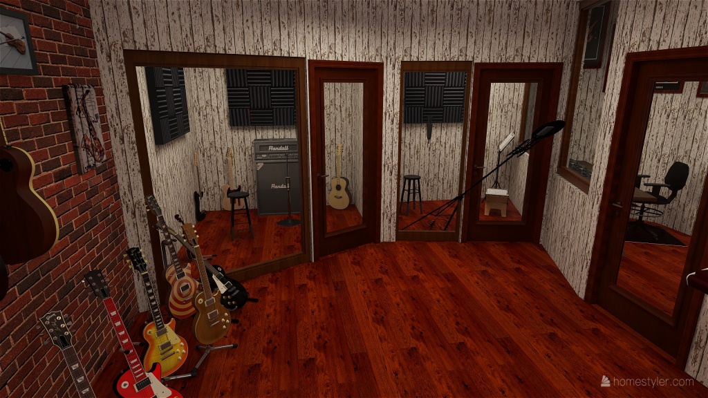 Music Studio 3d design renderings