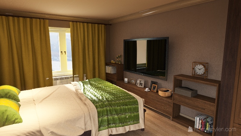 Спальня-кабинет 3d design renderings