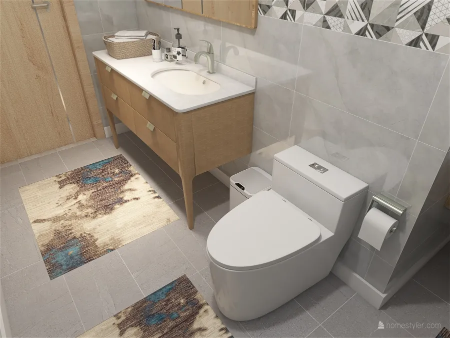 Bathroom and Laundry 3d design renderings
