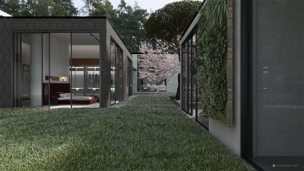 Modern Contemporary [ CALIFORNIAN VILLA ] WoodTones Grey 3d design renderings