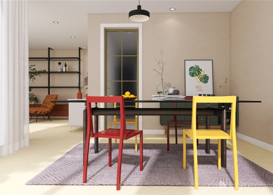 Belaunde - Cocina isla + muebles en L Design Rendering