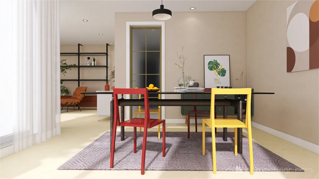 Belaunde - Cocina isla + muebles en L 3d design renderings