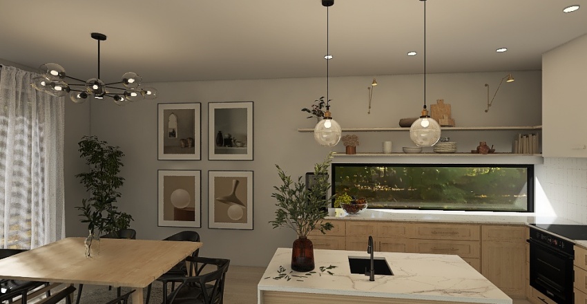Kuchnia z jadalnią 3d design renderings