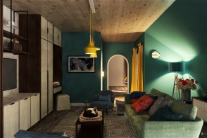 Paris Attic Apartment Design Rendering