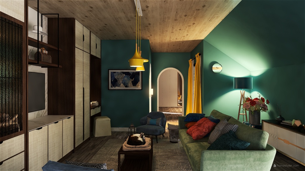 Paris Attic Apartment 3d design renderings