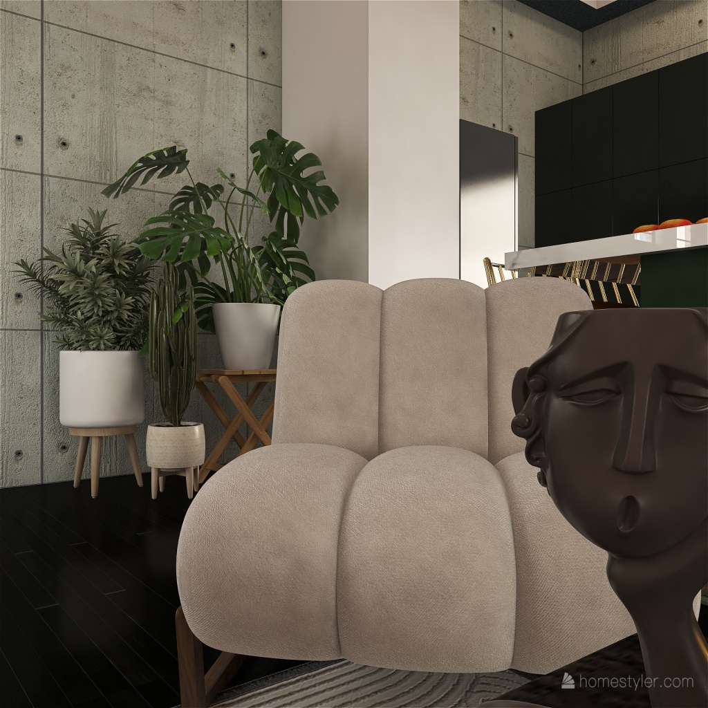 Darkish Apartment. 3d design renderings