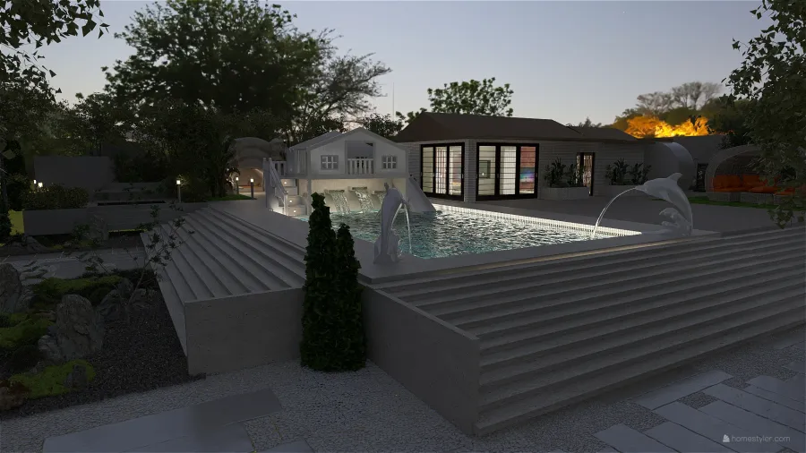 casa.... in campagna moderna 3d design renderings