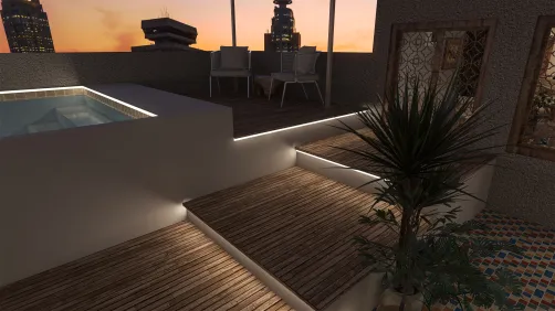 Modern Bohemian bar/ rooftop pool