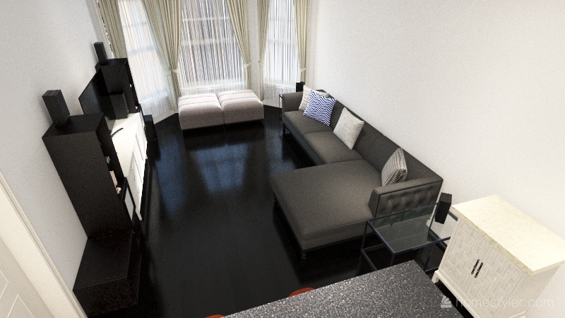 Wellington Living Room 3d design renderings