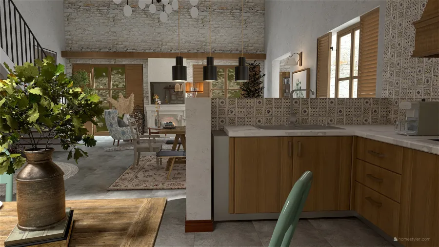 Kitchen/diningroom 3d design renderings