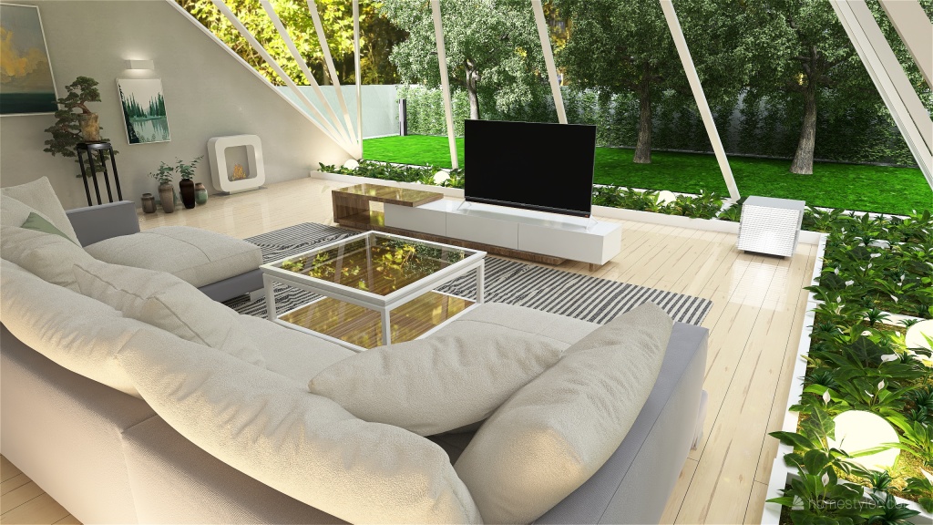 Contemporary StyleOther Greenery Residence Grey White ColdTones 3d design renderings