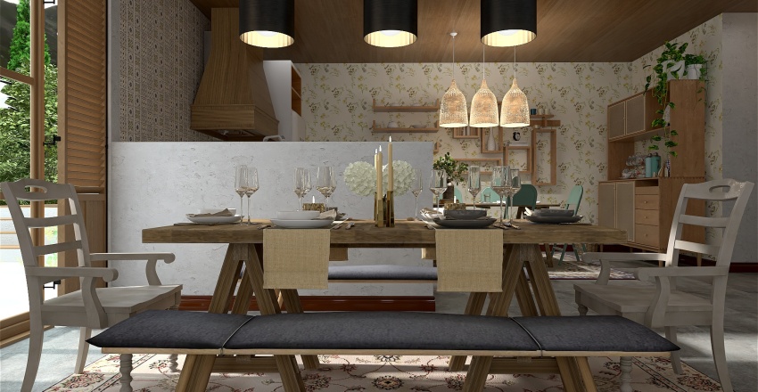 Kitchen/diningroom 3d design renderings