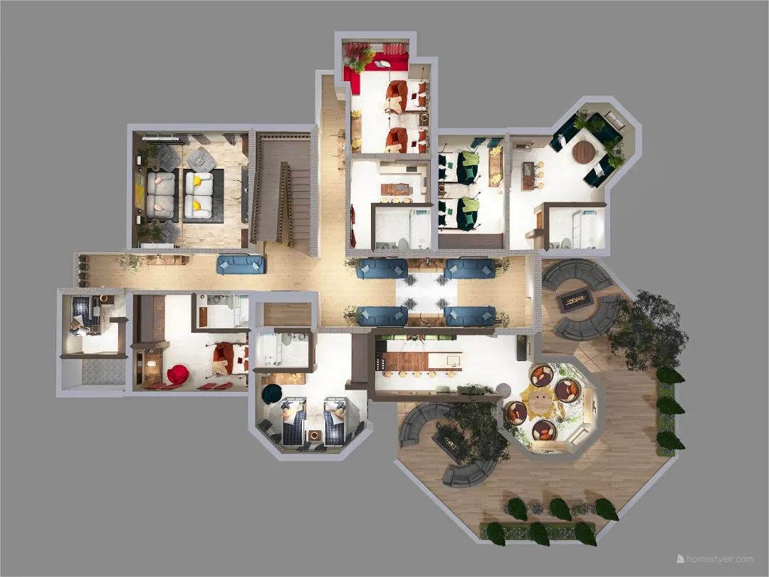 HACIENDA CACAHUATE 3d design renderings