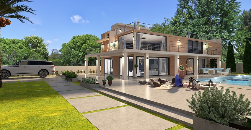 μοντερνο σπιτι Interior Design Render