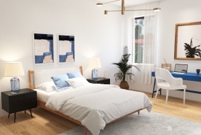 modern beach bedroom Design Rendering