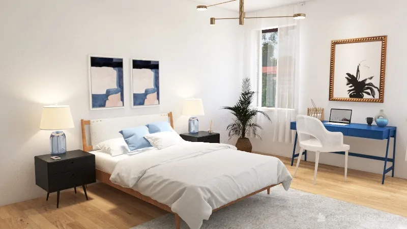 modern beach bedroom 3d design renderings