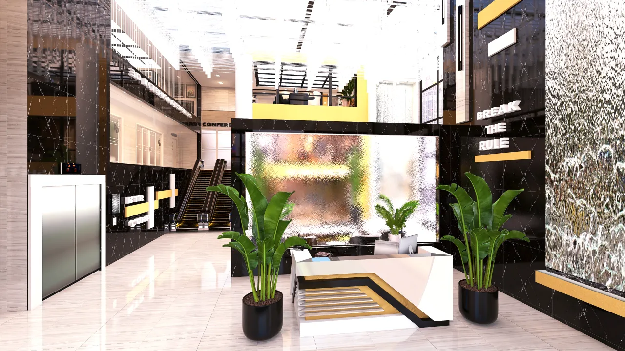 Contemporary Modern Yellow Black UnnamedSpace 3d design renderings