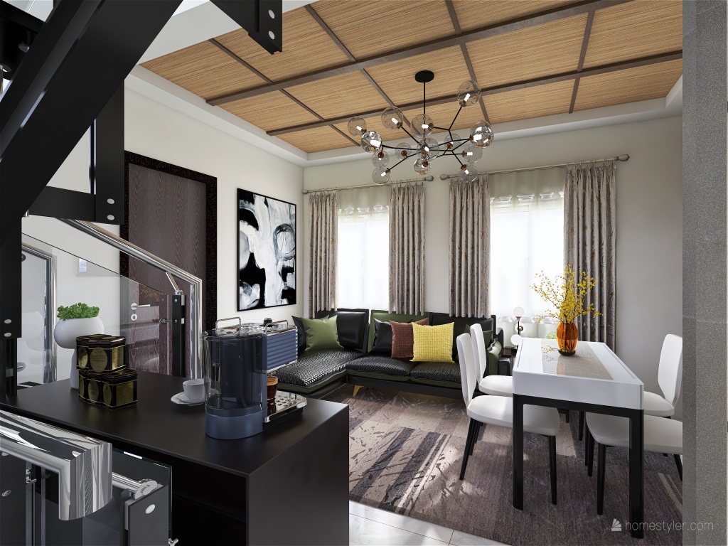 60 sq.m. Two-Storey House 3d design renderings