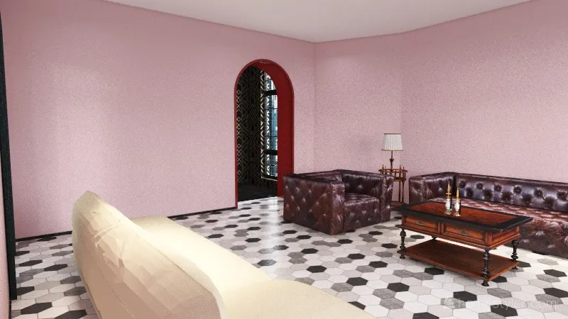 Room 2- Bold Colors and Geometry 3d design renderings