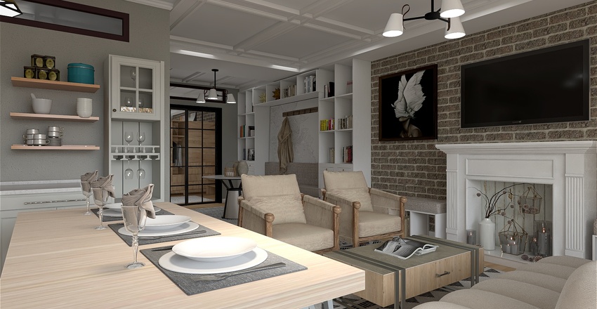 New York Row House Apt Buikding Redesign Interior Design Render