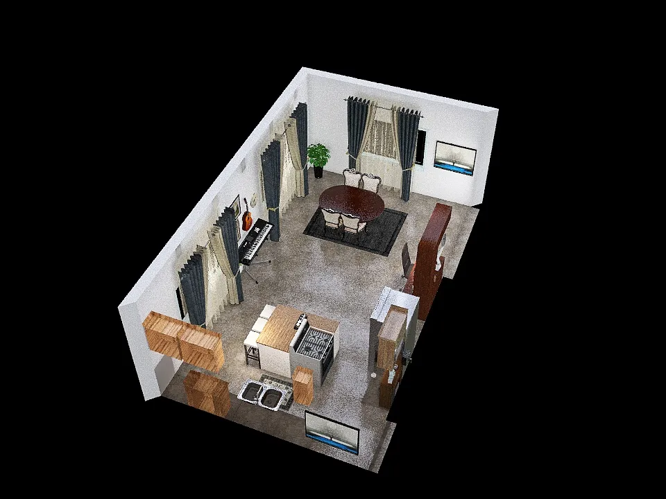 remodelacion cocina-comedor 3d design renderings